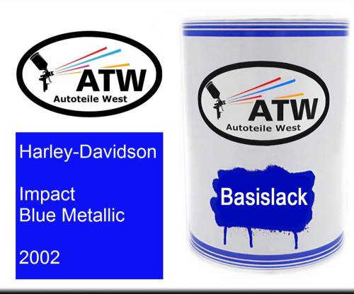 Harley-Davidson, Impact Blue Metallic, 2002: 500ml Lackdose, von ATW Autoteile West.